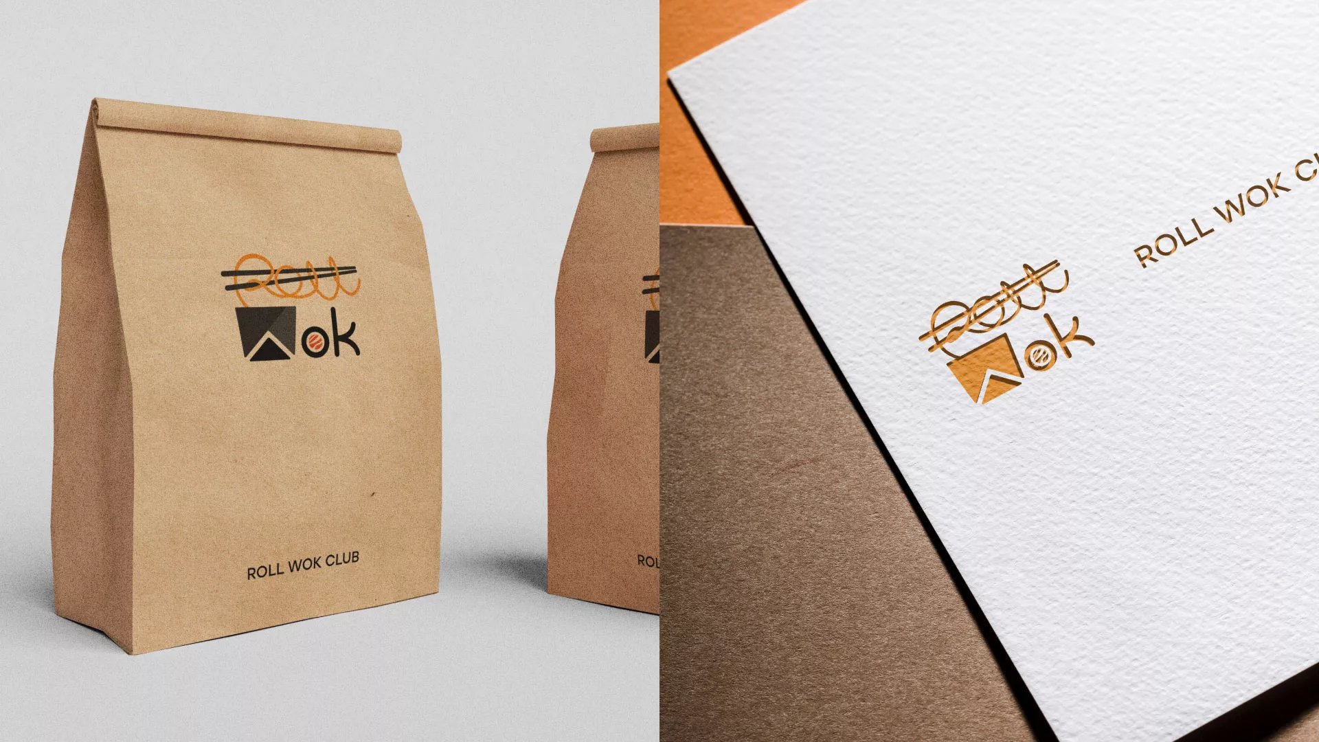 Разработка логотипа суши-бара «Roll Wok Club» в Свердловском