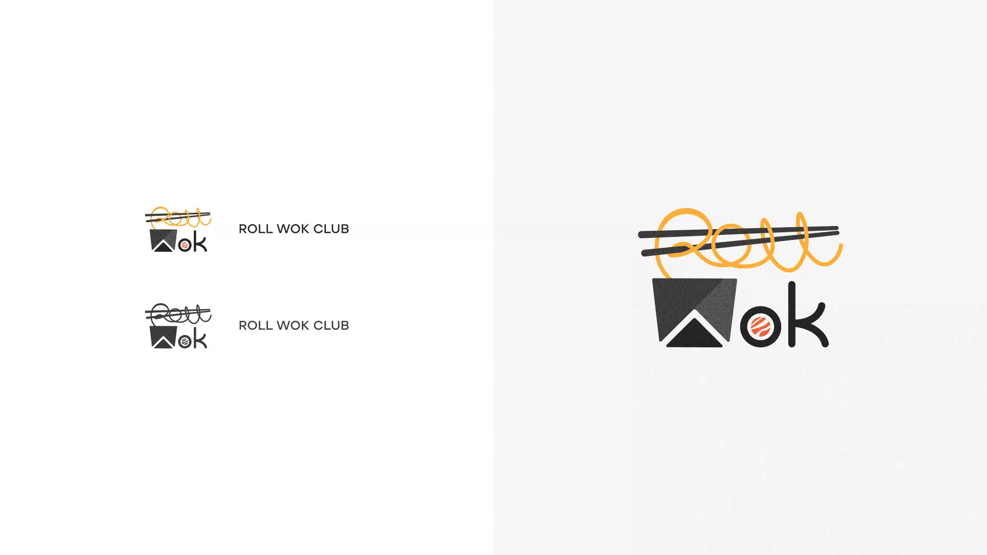 Разработка логотипа суши-бара «Roll Wok Club» в Свердловском