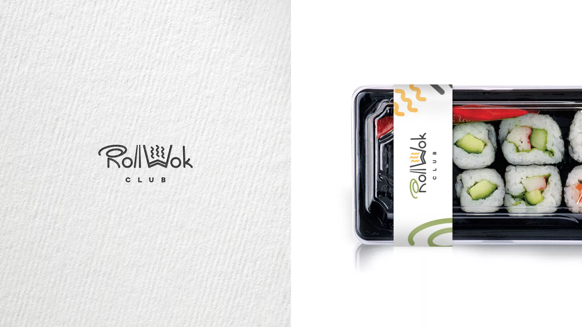 Разработка наклеек для суши-бара «Roll Wok Club» в Свердловском